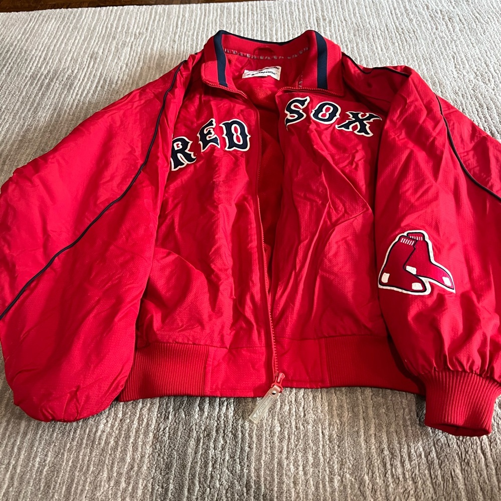 Majestic Red Mens Boston Red Sox Puffer Jacket
